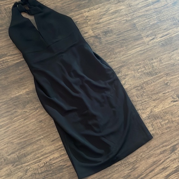 NWT Dress the Population Vanessa Deep Plunging V-Neck Sleeveless Halter Dress M - Picture 5 of 7